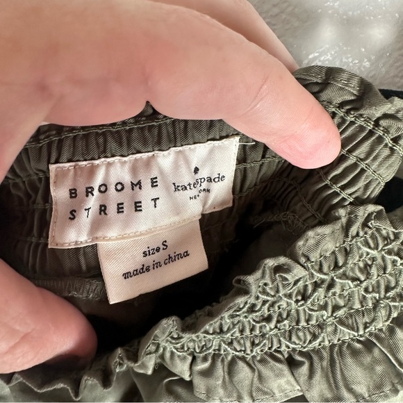 Kate Spade Olive Hue Green Black/White Embroidered Floral Poplin Skirt NWT M - Picture 12 of 15